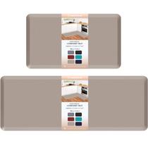 Tapete de cozinha HappyTrends acolchoado anti-fadiga cáqui, 2 peças