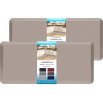 Tapete de cozinha HappyTrends acolchoado antifadiga, 2 peças cáqui