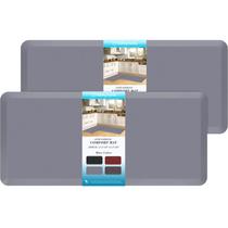 Tapete de cozinha HappyTrends almofadigado antifadiga, 2 peças, cinza