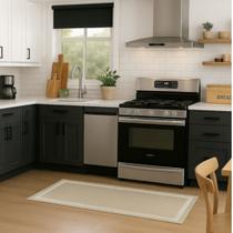 Tapete de Cozinha Kacyumara Multi Square 50x140 cm Gold 3623