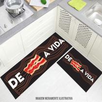 Tapete de Cozinha Personalizado Conjunto De Bacon a Vida