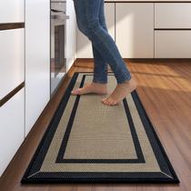 Tapete de Cozinha Quqei Antiderrapante Lavável 43 x 120 cm Marrom