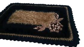 Tapete de crochê luxo preto e marrom Artesanal