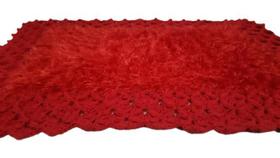 Tapete de crochê luxo vermelho Artesanal