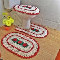 Tapete De Crochê Para Banheiro Flor Criativa - Criativa Utilidades