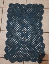 Tapete de crochê retangular azul Tapete de crochê retangular azul