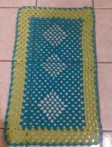 Tapete de Crochê Retangular Verde Tapete de Crochê Retangular Verde