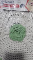 Tapete de crochê verde flor
