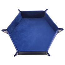 Tapete De Dados Hexagonal Dobrável De Couro PU Grosso Dupla Face Com Veludo, Suporte Para Dados E