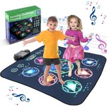 Tapete De Dança Eletrônico Infantil Musical 90x83 cm Com Led 3 níveis 9 teclas Antiderrapante