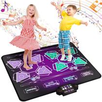 Tapete De Dança Eletrônico Infantil Musical Com Modo Duplo 100x102 cm Com Led 8 níveis Antiderrapante