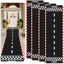 Tapete de decoração de festa Racetrack Floor Running Racer, 4 peças