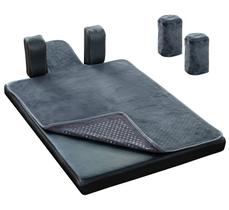 Tapete de exercícios Rainbo Pilates Reformer, toalha antiderrapante, cinza escuro Tapete de exercícios Rainbo Pilates Reformer, toalha antiderrapante, cinza escuro