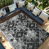 Tapete de exterior PASAMIC 274x366 cm Impermeável Reversível Cinza