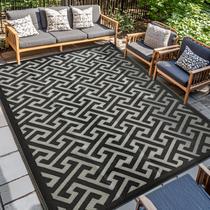 Tapete de exterior PASAMIC 274x366 cm Impermeável Reversível Preto