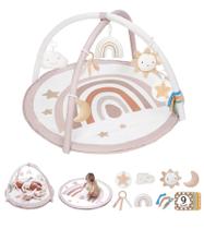 Tapete de ginástica Baby Play Little Dove Tummy Time com 7 brinquedos e cartões