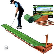 Tapete de golfe GiMiyaa Auto Ball Return Velvet Wood