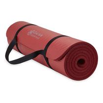 Tapete de ioga Gaiam Essentials Thick Fitness de 10 mm com suporte vermelho Tapete de ioga Gaiam Essentials Thick Fitness de 10 mm com suporte vermelho