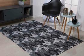 Tapete de Jacquard Geométrico 2,00 x 1,40 Manchado Preto