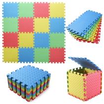 Tapete de jogo de espuma Tamiplay 16 azulejos para crianças de 0,4 polegadas de espessura vermelho/amarelo/azul/verde