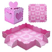 Tapete de jogo de espuma Tamiplay para crianças com cerca, 25 unidades de 1,2 x 1,2 m - rosa Tapete de jogo de espuma Tamiplay para crianças com cerca, 25 unidades de 1,2 x 1,2 m - rosa