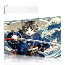 Tapete de jogo VACGBJPG 70 x 40 cm antiderrapante com design de guerreiro gato