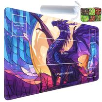 Tapete de jogo Yuxcfhjfe 61 x 36 cm antiderrapante com bolsa para 6 dados