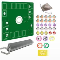 Tapete de Juego Extalas Grande Verde para Mesa con Contadores y Bolsa Tapete de Juego Extalas Grande Verde para Mesa con Contadores y Bolsa