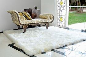 Tapete De Lã De Ovelha Premium 1,50m X 2,00m Off White