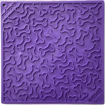 Tapete De Lamber Sodapup Bones eMat Alimentadores Grande Para Cães e Gatos - Roxo