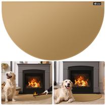 Tapete de lareira FLASLD 61x107 cm marrom à prova de fogo