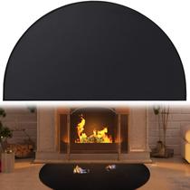 Tapete de lareira Svepndic 46 x 26 cm, resistente ao fogo, preto