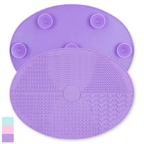 Tapete de limpeza de pincéis de maquiagem, silicone, tamanho grande, roxo Ranphykx Tapete de limpeza de pincéis de maquiagem, silicone, tamanho grande, roxo Ranphykx