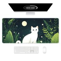 Tapete de mesa Auhoahsil Large Mouse Pad Gaming 90x40cm Moon Star Cat