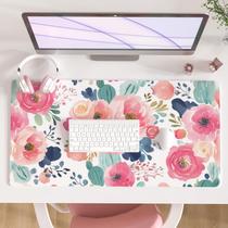Tapete de mesa colorido rosa estrela floral em couro PU impermeável