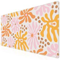 Tapete de mesa iCasso XXL Flower1 Mouse Pad 90x40cm para trabalho e jogos