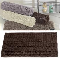 Tapete de Microfibra em Chenille Bolinha Antiderrapante 50 x 100 cm Cadiz Bouton Pelo Alto 2,5cm