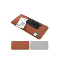 Tapete de mouse em couro impermeável reversível 80x40cm cinza/marrom Tapete de mouse em couro impermeável reversível 80x40cm cinza/marrom