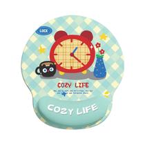 Tapete de mouse para descanso de pulso, fofo, rosa, silicone e leite, 188 x 227 mm