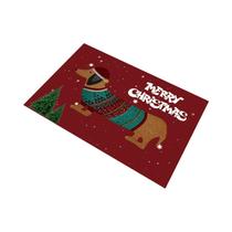 Tapete De Natal Dachshund Sausage Antiderrapante 40x60cm Para Interior E Exterior