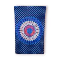 Tapete de Parede Decorativo Indiano Azul Mandala Mística Tapete de Parede Decorativo Indiano Azul Mandala Mística