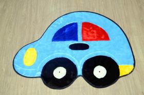 Tapete de Pelúcia Infantil - Fusca Azul Claro