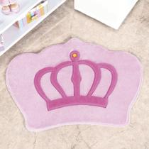 Tapete de Pelúcia Infantil para Quarto Formato Coroa Rosa