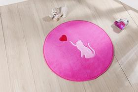 Tapete De Pelúcia Para Quarto Infantil Gato Love Pink