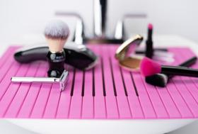 Tapete de pia Top-it Rollable Silicone Borracha Rosa