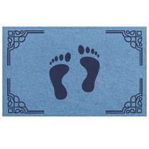 Tapete de Piso Banheiro Azul 45x65cm Pés 02 - Antiderrapante