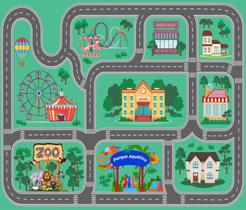 Tapete de Pista Ilustrado Carrinho