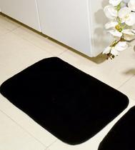 Tapete de Porta 40cm x 60cm Pelúcia Não Solta Pelos Preto Tapete de Porta 40cm x 60cm Pelúcia Não Solta Pelos Preto