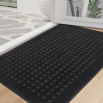 Tapete de porta BEQHAUSE Waffle Black 81x122cm Absorvente e Resistente à Sujeira
