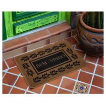 Tapete de Porta Boucle Print Bem-Vindo Folhas Caramelo Tapete de Porta Boucle Print Bem-Vindo Folhas Caramelo